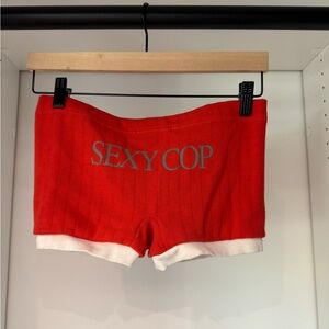 Praying Red 'Sexy Cop' Shorts